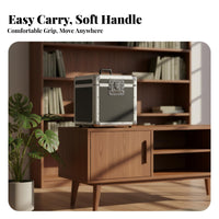 Vinyl Record Storage Case LP Album Storage Box Dustproof Aluminum LP Transport Enclosure for DJs, Audiophiles, Travel