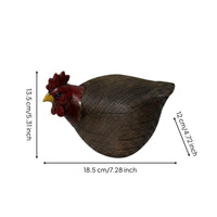 Resin Chicken Figurine Planter Carved Chicken Figurine -Shaped Planter Decorative Garden Decor