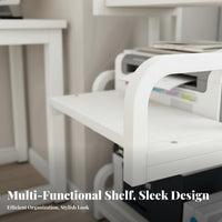 High Load Capacity Audio Visual Equipment Stand Multifunctional Multi-Tier Printer Rack Sturdy Construction 2 Tier Machine Stand Easy Assembly for Audiophiles, Living Room