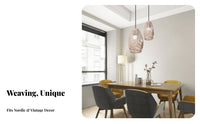Woven Paper Rope Lampshade Minimalist Design Paper Rope Light Shade Woven Lamp Shade Creates Warm Ambiance for Cafe, Dining Room