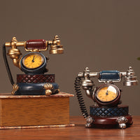 Retro Telephone Model Clock Ornament for Study, Cafe, Restaurant Decor
