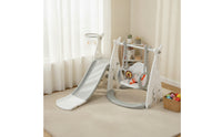 Shark Playset with Slide Complete Indoor Outdoor Playset with Swing Freestanding Young Child Slide with Basketball Hoop for Playroom, Patio
