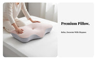 Two-Tier Height Design Memory Foam Sleep Pillow Pressure Relieving Memory Foam Pillow Breathable for Office Workers, Sleeping, Bedroom
