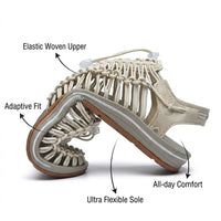 Plus Size Braided Sandals Women's Casual Daily Wear Fisherman Shoes, Solid Color Round Toe Ankle Strap, Microfiber Upper, Rubber Sole