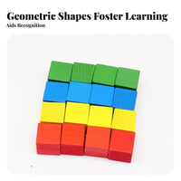 Wooden Geometric Blocks Colorful 3D Geometric Solids Set Smooth and Burr Early Learning Shape Blocks for Children, Preschool, Classroom, Playroom