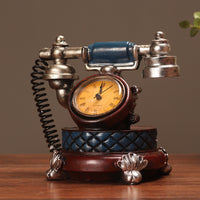 Retro Telephone Model Clock Ornament for Study, Cafe, Restaurant Decor