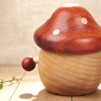 Mushroom Storage Box Wooden Box with Lid Sturdy Wooden Container with Lid for Desk