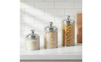 3 Pieces Easy to Clean 3 Piece Sealed Jar Set Long-Lasting Decorative Plastic Food Canister Refrigerator Safe Airtight Food Canister Set Thickened Material for Pantry Organization, Bathroom Vanity