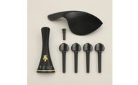 Ebony Violin Accessory Kit Wooden Violin Parts Kit Gold-Tone Tailpiece Replacement for Violinists