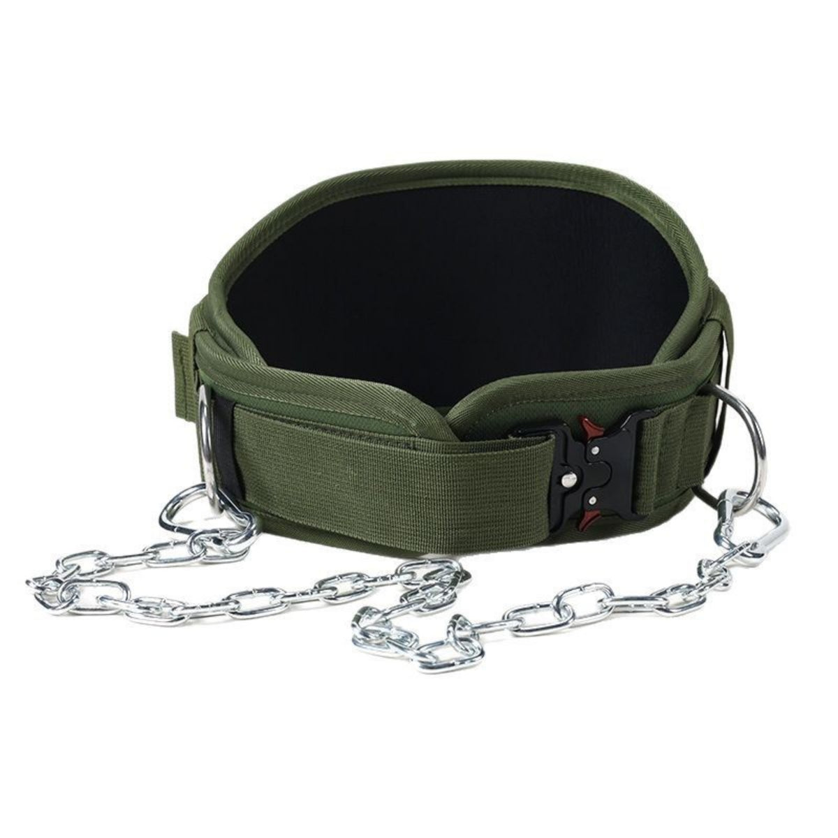 Padded Weightlifting Belt with Chain Quick-Release Weighted Belt with Chain Contoured Heavy-Duty for Bodybuilders