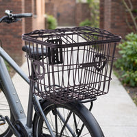 Rectangular Wire Bike Basket Reinforced Metal Bike Basket Long-Lasting Easy to Clean for Grocery Runs