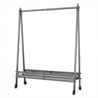 Space-Saving Design Rolling Clothing with Shelf Easy Assembly Wheeled Hanging with Bottom Shelf Multi-Functional Garment Rack Heavy Duty for Homeowners, Renters, Students, Bedroom, Dorm Room, Entryway, Balcony