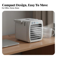 Mini Water-Based Chiller Cools & Humidifies Portable Air Chiller Fan Humidifier Function USB Desk Fan for Students, Office Workers, Dorm Room, Bedroom
