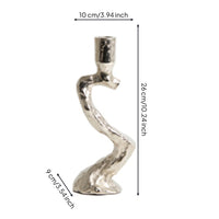 Taper Candle Holder Curved Candlestick with Weighted Base Aluminum Candle Holder with Weighted Base for Restaurant