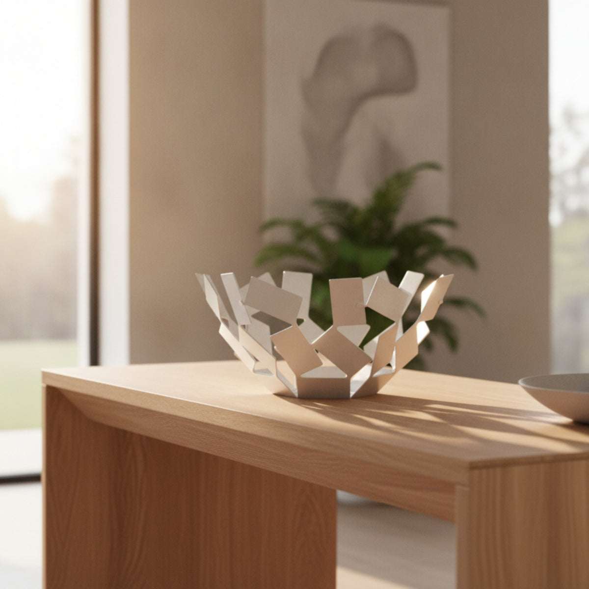 Geometric Fruit Basket Modern Stainless Steel Fruit Basket Creative Tray for Home Decor