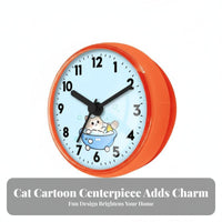 Drill-Drillless Waterproof Shower Clock Fogproof Cartoon Bathroom Clock Silent Movement for Children, Kitchen