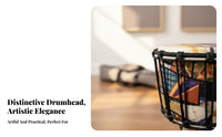 Lightweight 8.5 Inch Djembe Portable Djembe Deep Echo Percussion Instrument Rope Tuned for Travelers, Music Lovers, Stage Performance, Performances, Festivals, Outdoor Gathering