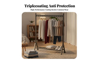 Single-Rod Clothing Rail with Shelf Space-Saving Garment Rack Multi-Functional sturdyDuty for Homeowners, Students, Laundry Room