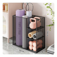 Tall Partition Fitness Mat Storage Holder Grid Grid Fitness Mat Rack Mesh Side Panels Home Gym Storage Rack Metal