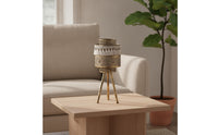 Centerpiece Tripod Candle Holder Vintage Metal Candle Holder Antique-Style Lantern with a Metal Hoop Openwork for Dining Table, Living Room