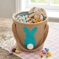 Bunny Easter Basket DIY Easter Egg Search Bag With Handle Cuddly Bunny Tote for Young Children, Parents, Gifting, Home Decoration, Playroom