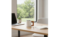 Stainless Steel Mug Wood Handle Wall Insulated Cup Nordic Coffee Cup for Office
