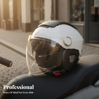 Breathable Ventilated Face Motorcycle Helmet Lightweight Half Shell Motorcycle Helmet Adjustable Fit Safety Headwear Quick Release Buckle for Women, Commuters, City Commuting