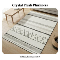Soft Material Printed Crystal Velvet Rug Fade-Resistant Crystal Velvet Mat Reinforced Edges Foldable Living Room Carpet Odorless for Families, Homeowners, Renters, Bedroom, Entryway, Home Office, Bay Window