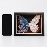 Butterfly Motif Frame, Box Frame, 8x10, Black Box Frame, 3D Butterfly Frame, MDF, 3D Photo Frame, Tabletop Use