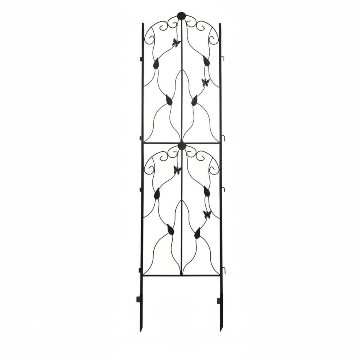 Detachable Wrought Iron Plant Trellis Modular Design Metal Garden Fence Panel Rust-Proof Metal Garden Trellis Easy to Assemble for Null