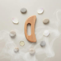 Wooden Gua Sha Tool Smooth Surface Moon-Like Form Easy Grip Wood Gua Sha Board for Spa