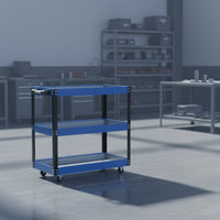 3-Tier Utility Cart Compact Metal Rolling Tool Cart Sturdy Furniture for Garage