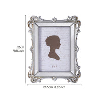 Embossed Scrollwork Ornate Resin Frame Court-Inspired Tabletop Photo Frame Rectangular