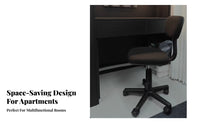 Space-Saving Design Armless Low-Back Task Chair Adjustable Height Desk Seat Ergonomic Office Furniture 360-Degree Swivel for Students, Adults, Teenagers, Small Areas, Study Room, Bedroom
