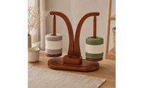 Double-Post-Post Two-axisAxis Yarn Holder Curved Frame Bamboo Yarn Holder Natural Wood Grain Polished Finish