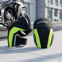 Motorcycle Knee Guards Flexible Knee Pads with Adjustable Bands Shock Absorbing for Motorcyclists, Commuters