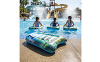 Easy Inflation Children's Swimming Kickboard Foldable Inflatable Bodyboard High Buoyancy Swimming Buoyant Device with Handles Long-Lasting for Beginners