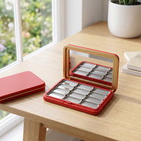 Makeup Organizer with Mirror Matte Makeup Case with Mirror Cosmetic Storage Box Travel-Friendly Cosmetic Box Portable