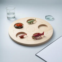 Recessed Cycle Recognition Board Printed Arrows Educational Matching Game Board Round Life Cycle Matching Game Set Natural Wood