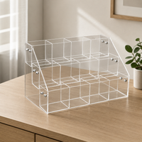 Acrylic Card Holder Display Stand with Sliding Cover for Trading Cards, Collectibles, and Game Cards