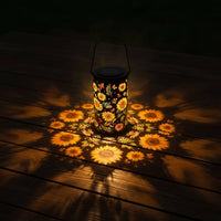 Floral Cutout Lantern Outdoor Floral Lantern Hollow for Patio