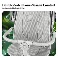 All-Season Use Baby Stroller Seat Cushion Machine Washable Breathable Stroller Mat Thickened Head Support for Infants, Outdoors, Hot Weather