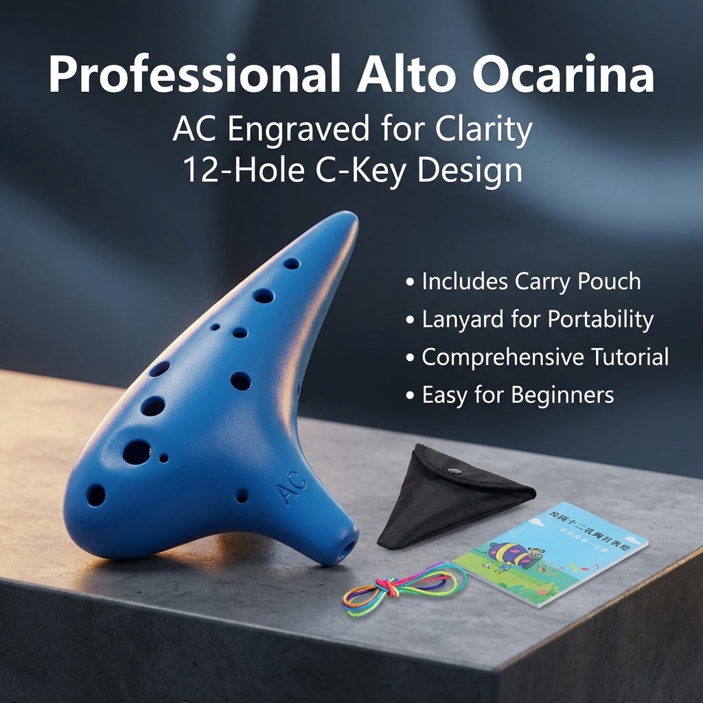 12 Hole Alto for Learning, Beginners Musical Instrument Gift Adults, Alto Ocarina Alto, Stable Tone Ocarina Alto, Custom Engraved Ocarina Gift