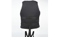 Black Neoprene Life Vest Plastic Buckles Zip Front Life Vest Textured Finish Personal Flotation Device Sturdy Materials for Adults