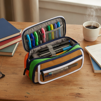 Multi-layer Flip Pencil Case, Large Capacity, Aesthetic Design, Stationery Organizer for Students