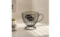 Coffee Pod Holder with Handle Compact Coffee Pod Holder Coffee Capsule Organizer Wide Mouth Wire Basket with Handle Sturdy