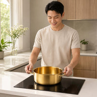 Induction Soup Pot Smooth Lustrous Finish Kitchenware Side Handles Cookware