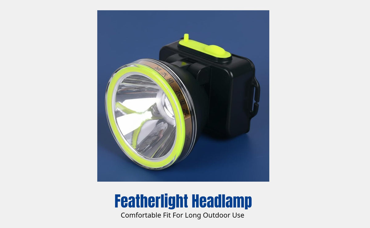 LED Headlamp, Rechargeable, Waterproof, Head-Mounted, Adjustable, for Outdoor, Picking, Student, Repair