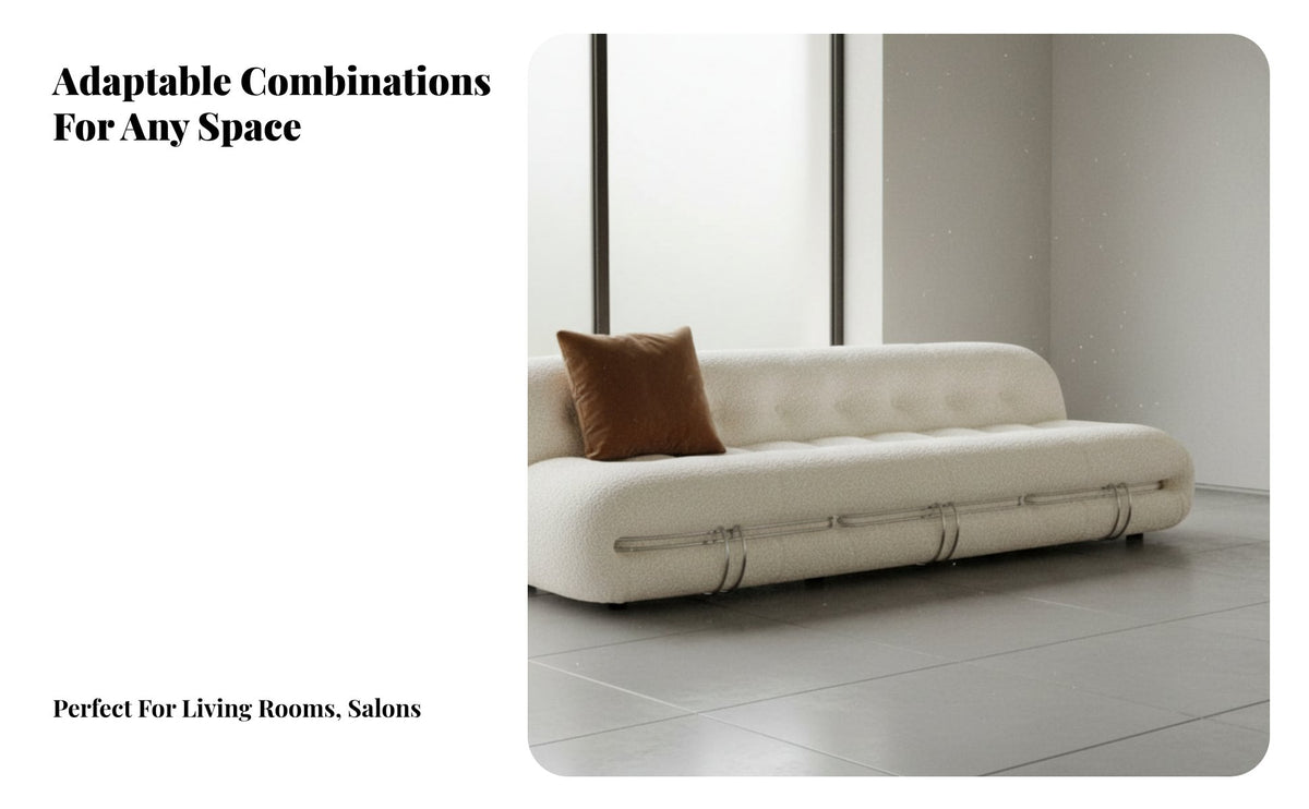 Asymmetrical Curved Sofa Nordic Design Curved rear Sofa distinctive Shape Couch for Business Owners, Interior Designers, Living Room, Reception Area, Lobby