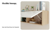 Wall-Mounted Shelving Unit Space-Saving Design Flip-up Door Wall-Mounted Cabinet Sturdy Construction Minimalist & Design